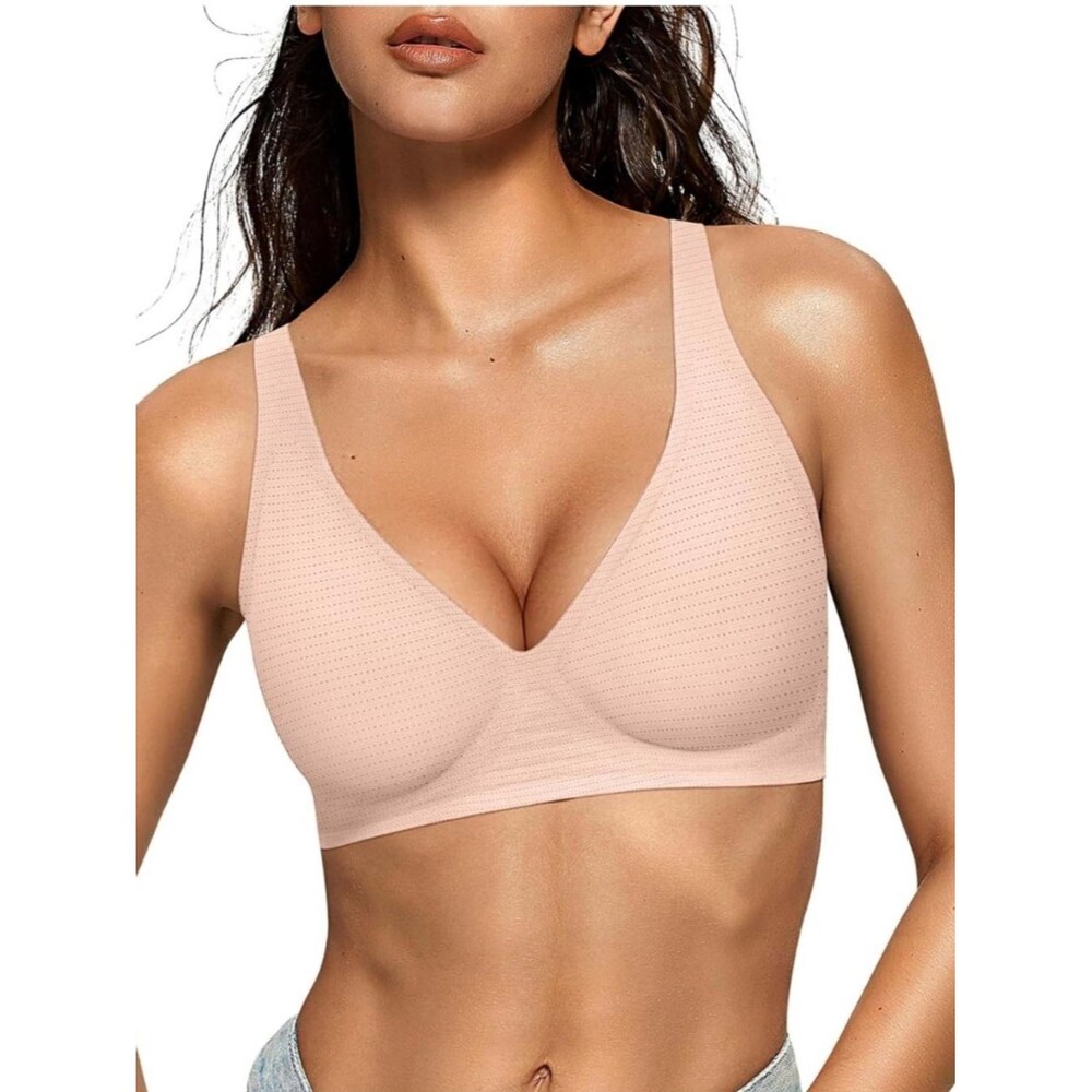 OEAK Wireless Jelly Push Up Triangle Bralette Cool Nude XXL (EUC)